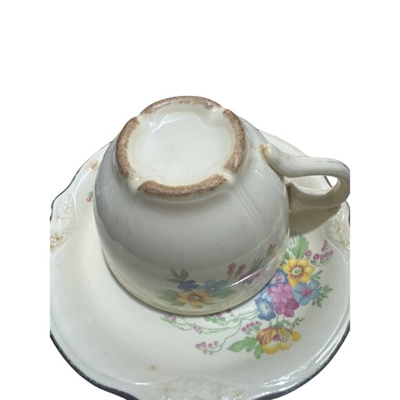 Vintage Homer Laughlin Virginia Rose Cup and Saucer Set - AS IS Crafters Lot - Picture 3 of 6